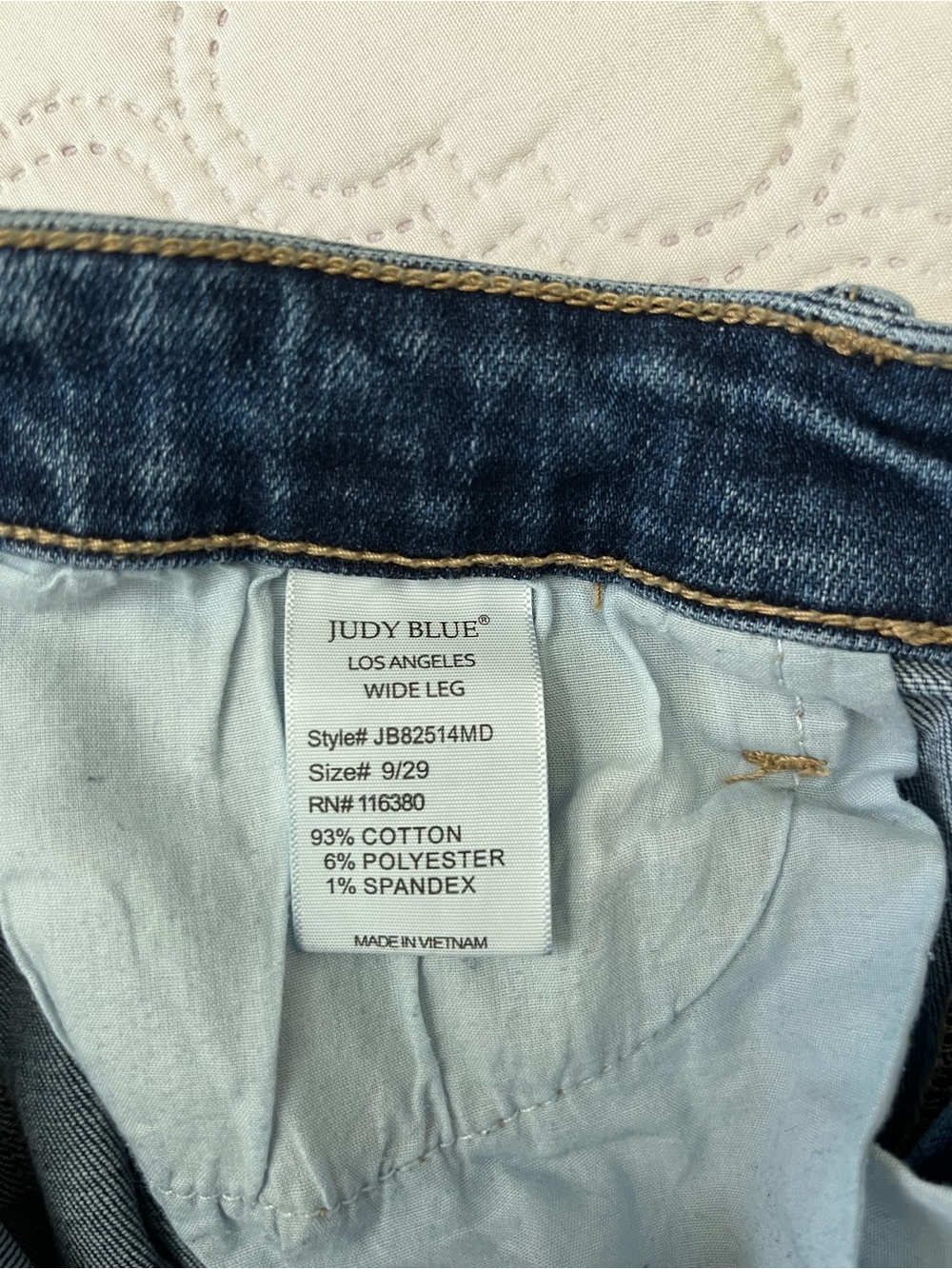 Judy Blue Los Angeles Wide Leg Jeans Size 9/29 Medium Wash EUC - Picture 13 of 16